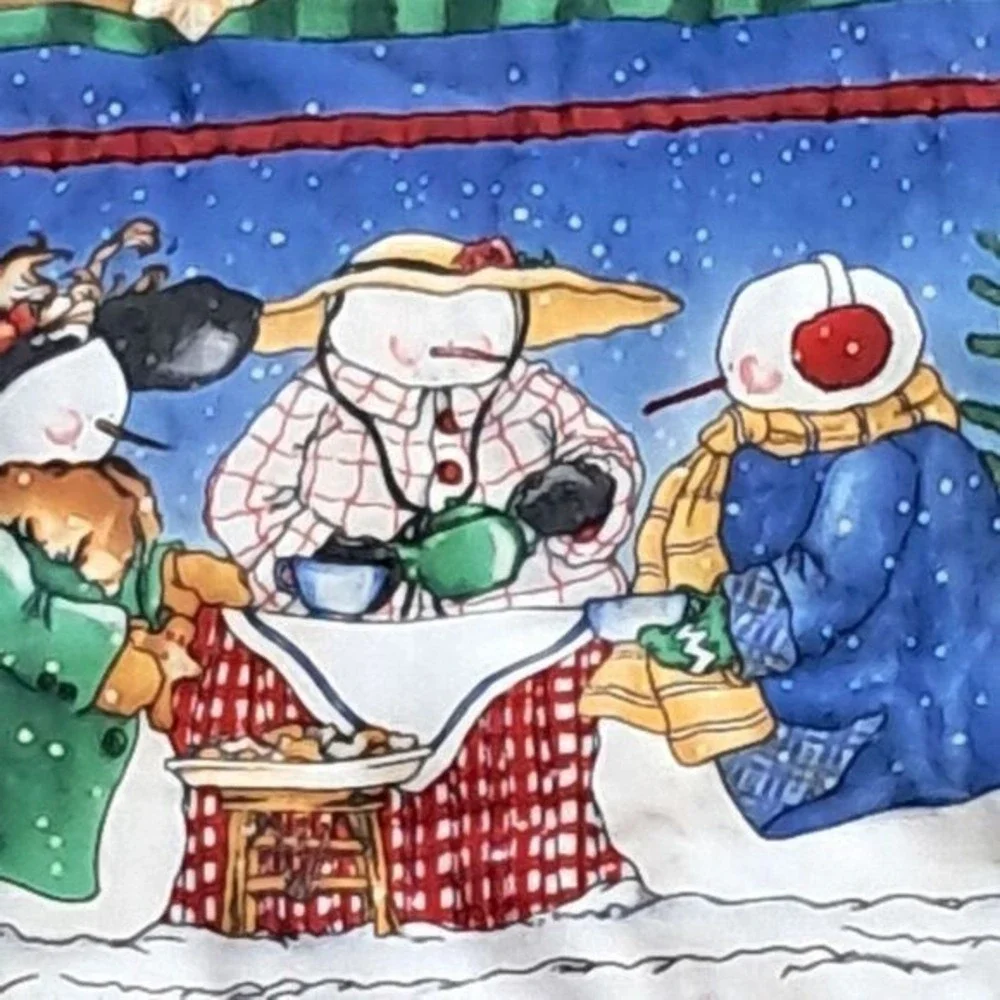 Handmade Winter Snowman Quilt Christmas Holiday‎ Patchwork #CS44